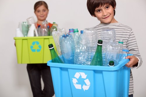 Satisfied business owner with waste removal service