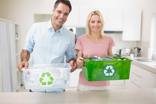 Recycling process highlighting efficient waste removal